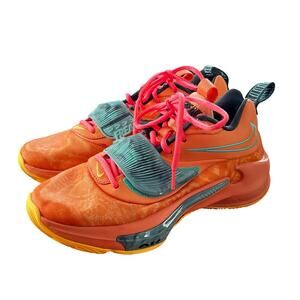 Nike Zoom Freak Basketball Shoes Giannis Antetokounmpo Orange Teal Men's US 7